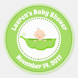 Sweet Pea Baby Shower Favor Tag Pegatina