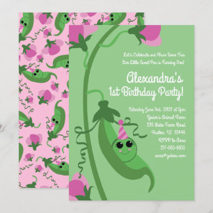 Sweet Pea es una invitación de primer cumpleaños