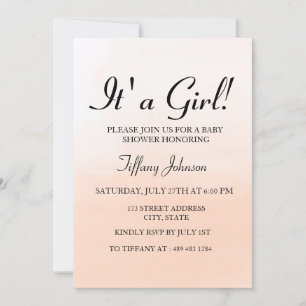 Sweet Peach Ombre es una invitación Baby Shower Ch