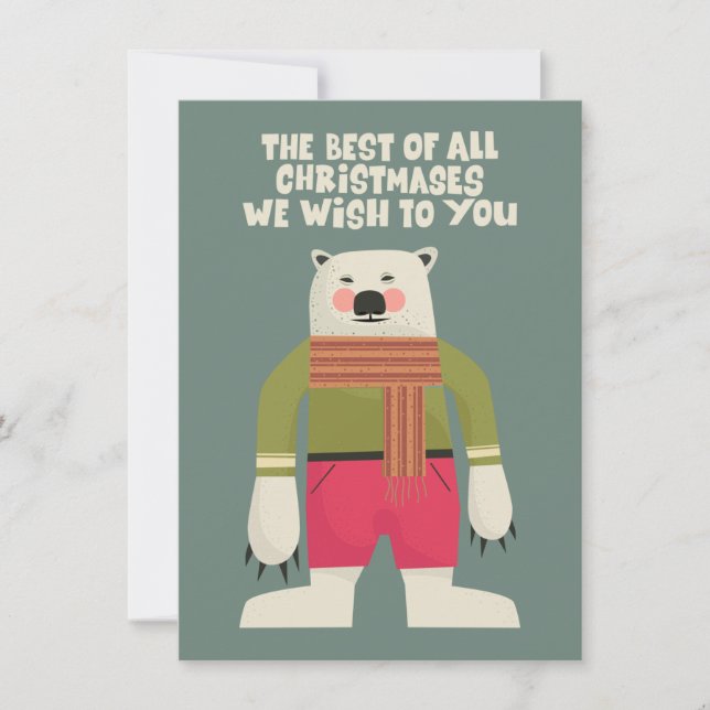 Sweet polar bear father - wonderful Christmas card (Anverso)