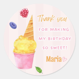 Sweet Scoops Favorita Gracias Pegatinas