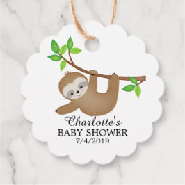 Sweet Sloth Baby Shower Favor Gift Etiqueta