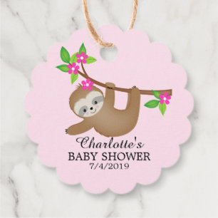 Sweet Sloth Chicas Baby Shower Favor Gift Etiqueta