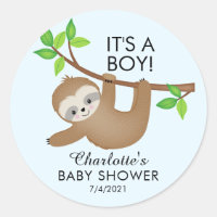 Sweet Sloth es un Pegatina de favores de Baby Show