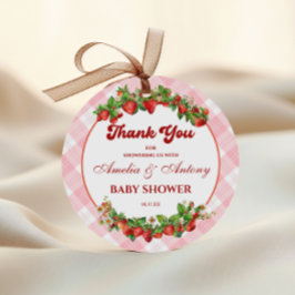 Sweet Strawberry Gracias Etiqueta por Baby Shower