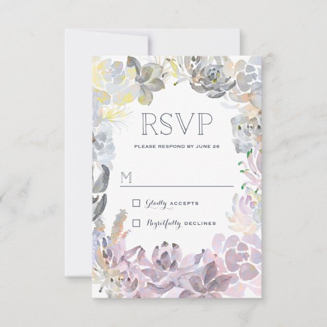 Sweet Succulents Wedding RSVP (Anverso)