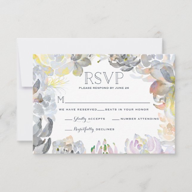 Sweet Succulents Wedding RSVP (Anverso)
