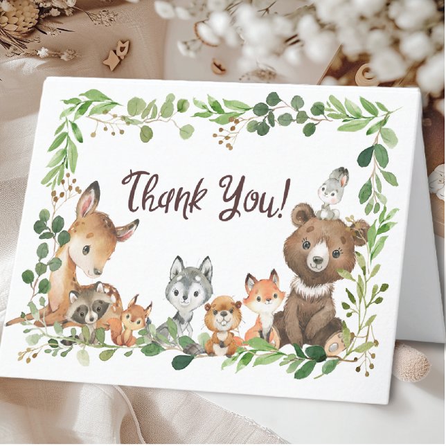 Sweet Woodland Animals Baby Shower Gracias Nota (Subido por el creador)