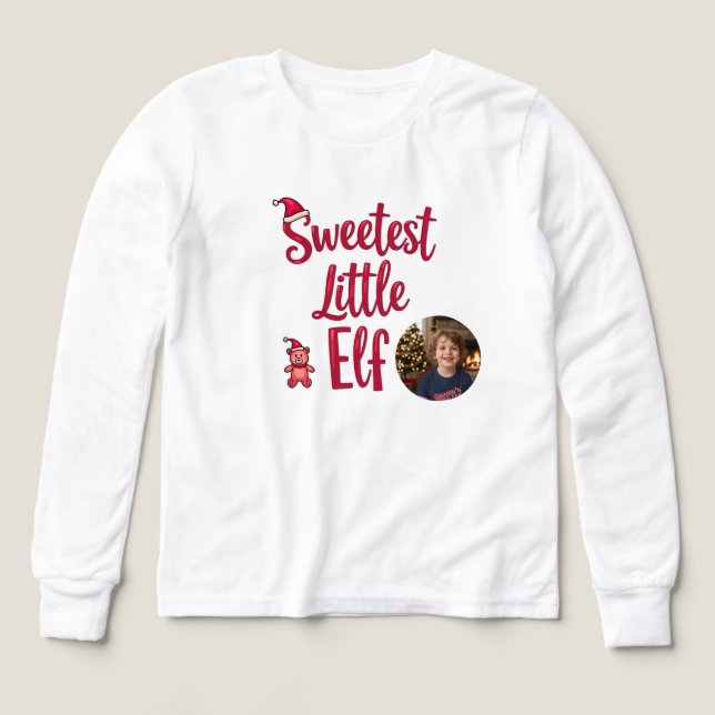 Sweetest Little Elf | Personalized Baby Photo  (Diseño frontal)