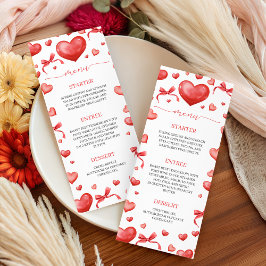 Sweetheart Baby Shower Menu Card