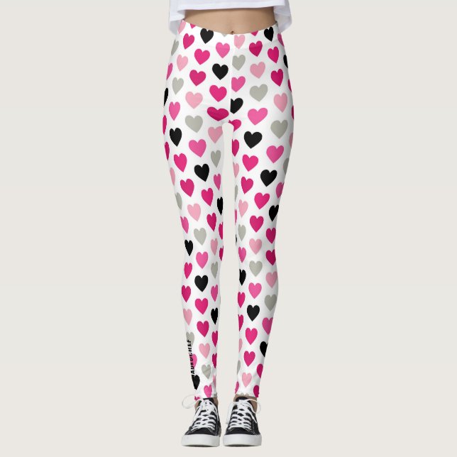 Sweetheart Scribbles: Pink and Black Heart Legging (Anverso)
