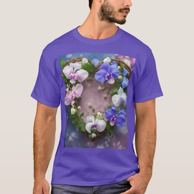 Sweetpea Heart Vine — Diseño básico de camisetas o (Anverso)