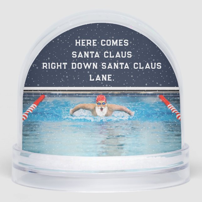 Swimming Swimmer Christmas Holiday Gift Snow Globe (Anverso)