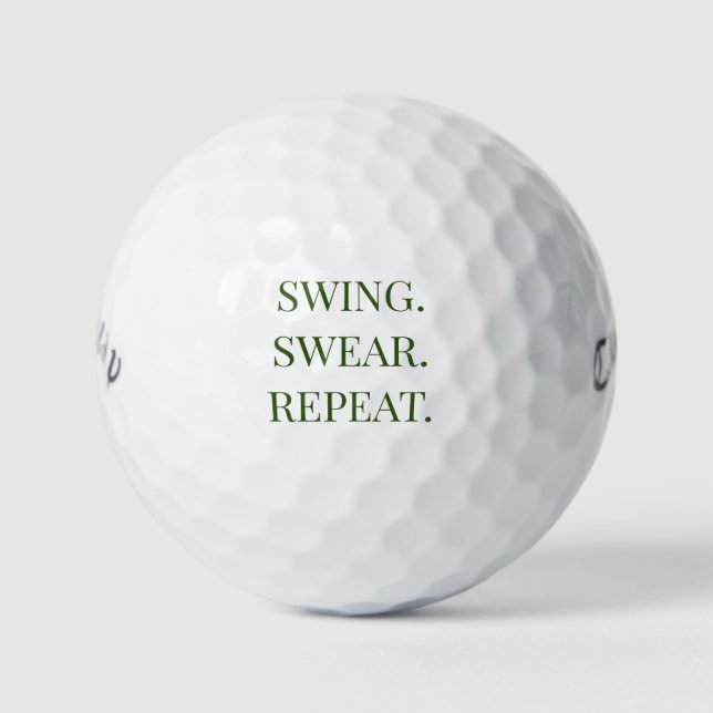Swing. Jura. Repite. Bolas de golf divertidas Gift (Anverso)