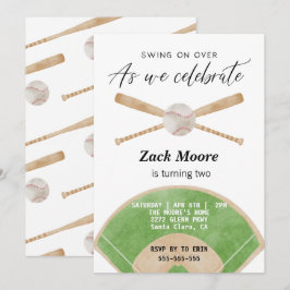 Swing sobre la invitación de cumpleaños de un niño