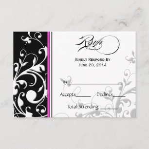 Swirls Tradicionales   Tarjeta RSVP de boda