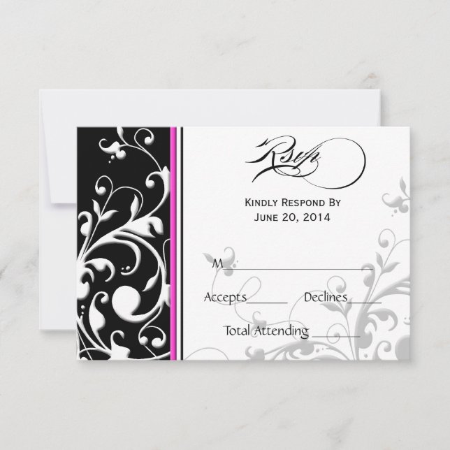 Swirls Tradicionales | Tarjeta RSVP de boda (Anverso)
