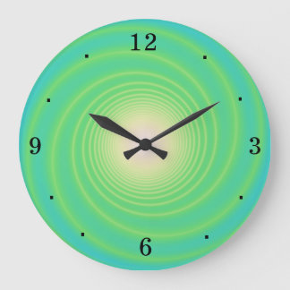 Swirly Aqua/ Lime Green> Reloj de pared