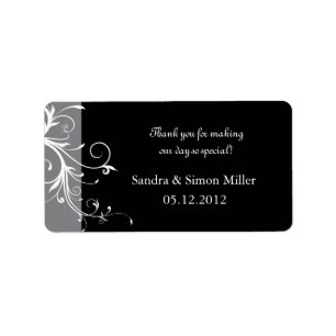 Swirly Elegance - Boda gracias etiquetas