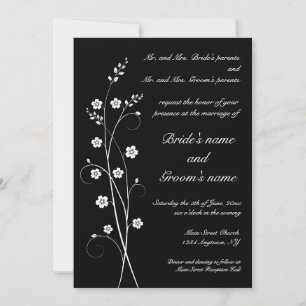 Swirly florece invitación de la boda