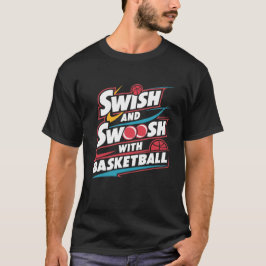 Swish y swoosh con baloncesto, camisetas deportiva