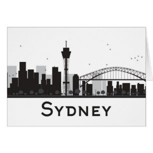 Sydney, Australia horizonte negro y blanco del