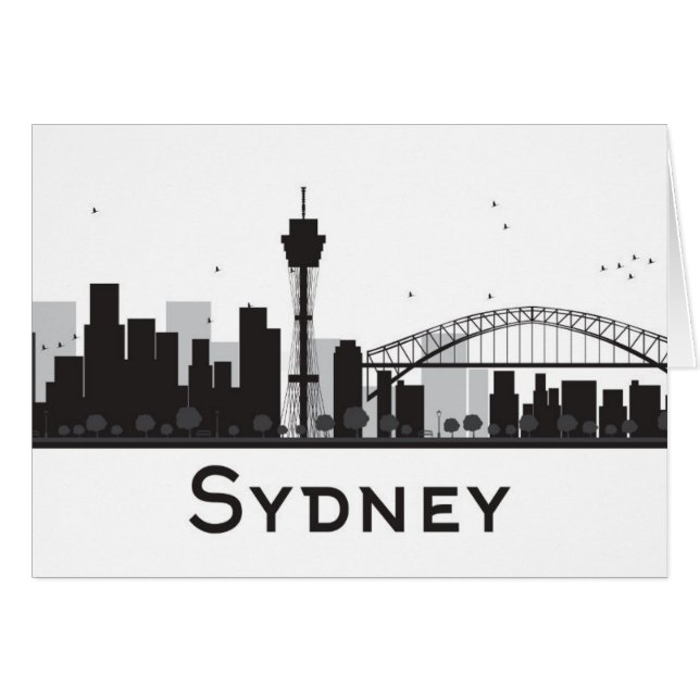 Sydney, Australia horizonte negro y blanco del | (Anverso (Horizontal))