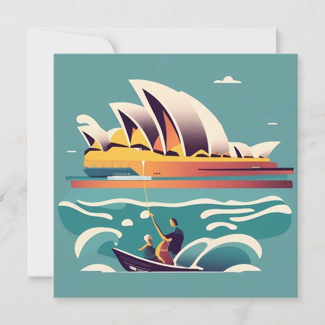 Sydney Opera House Australia pintura recuerdo (Anverso)