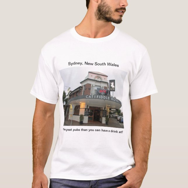 Sydney Pubs: Camiseta del Hotel Cat and Fiddle (Anverso)