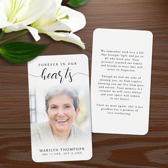 Sympathy Forever In Our Hearts Photo Prayer Card (Subido por el creador)