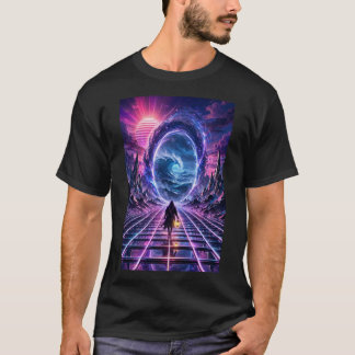 Synthwave Portal — Camiseta Chrome Horizon
