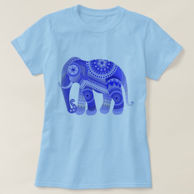 T CAMISA CON ELEFANTE AZUL GUAY (Diseño del anverso)
