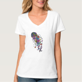 T-Colorida Camiseta Mandala de Medusa Floral