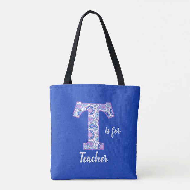 T es para la bolsa azul del profesor Tote Bag (Reverso)