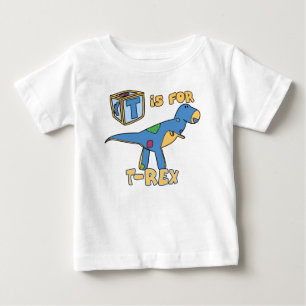 T está para la camiseta del bebé de T-Rex