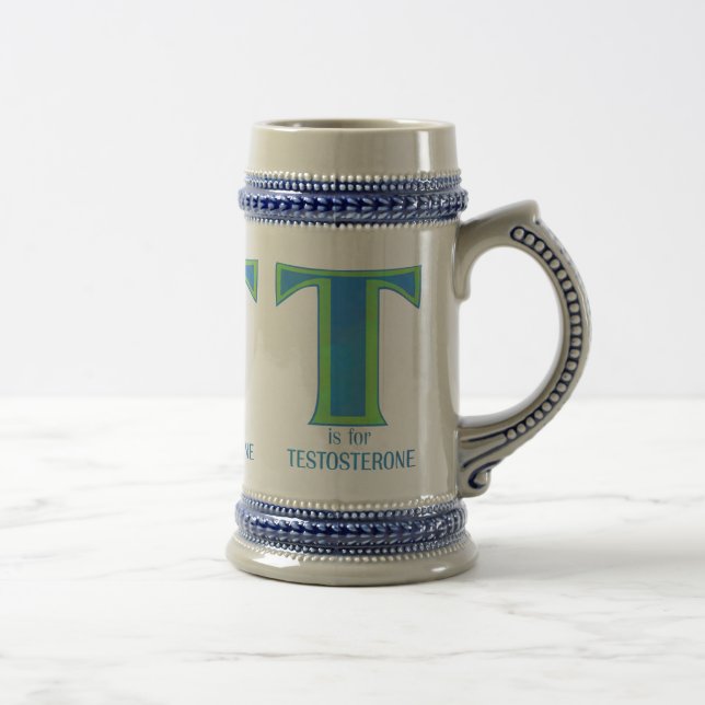 T está para las tazas de la testosterona (Derecha)