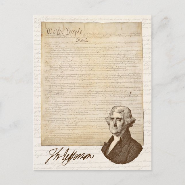 T. Jefferson: Verdad y periódicos - postal (Anverso)