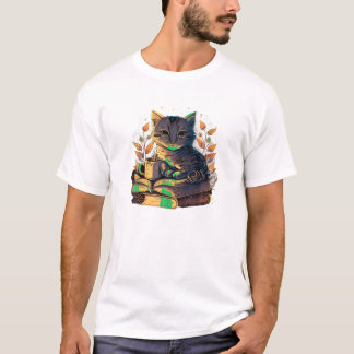 t Leer un libro en camiseta