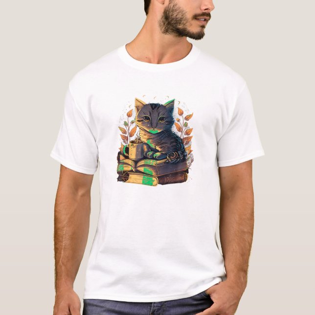 t Leer un libro en camiseta (Anverso)