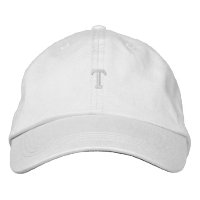 T Letra monograma Gorras bordados iniciales mayúsc