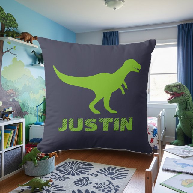 T Rex almohada de lanzamiento de dinosaurios perso (T-rex dinosaur pillow for kids)