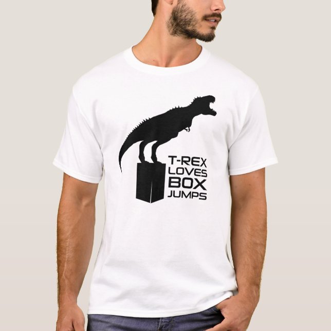T-Rex ama camiseta de la aptitud de los saltos de (Anverso)
