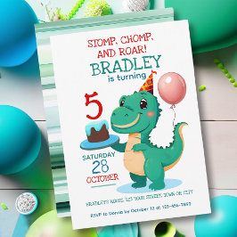 T Rex Dinosaur 5ª Invitación a la Fiesta de Cumple