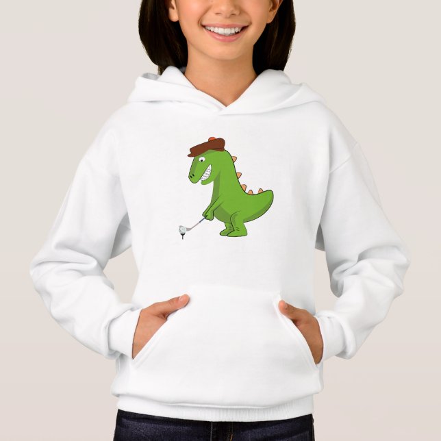T-Rex dinosaur divertido jugando golf (Anverso)