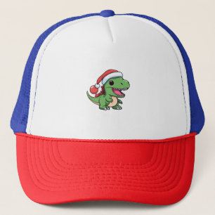T-Rex Dinosaur Kawaii con Sombrero de Navidad