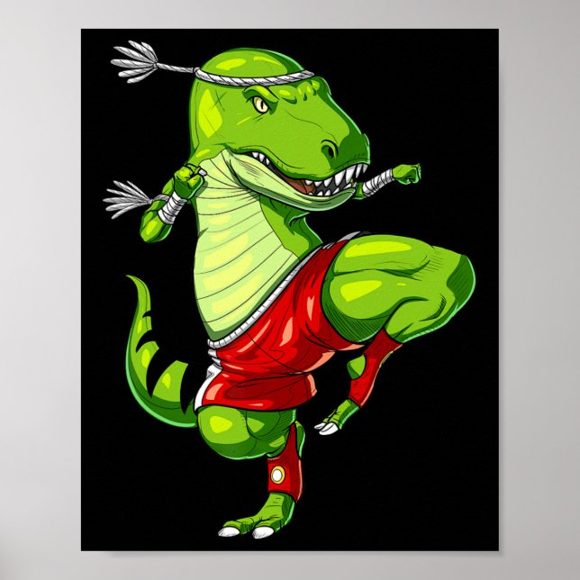 T-rex Dinosaur Muay Boxeo Tailandés Karate Arte Ma (Frente)