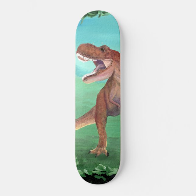 T-Rex Dinosaur Roars Beach Towate Skateboard (Anverso)