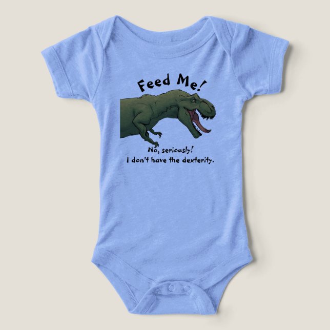 T-Rex Dinosaurio Feed Me Baby Set One Piece (Diseño delantero )