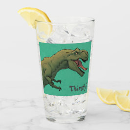 T-Rex Dinosaurio Sed! Vidrio para beber de la copa
