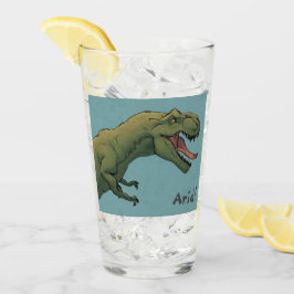 T-Rex Dinosaurio Sed! Vidrio para beber de la copa